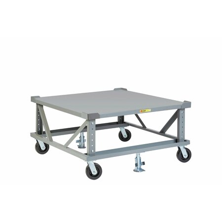 LITTLE GIANT Adj. Height Mobile Pallet Stand, 42x48, Solid Deck, Load Retainers PDSE42-6PH2FLLR
